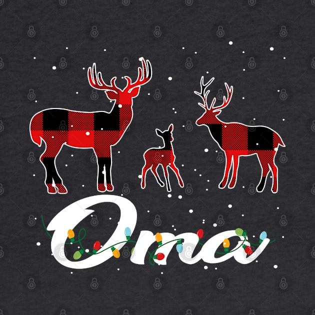 Oma Reindeer Plaid Pajama Shirt Family Christmas by intelus